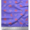 thumbnail image 1 of Soimoi Purple Modal Satin Fabric Heart & Paper Bird Art & Craft Print Fabric by Yard 42 Inch Wide, 1 of 3