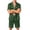 Green, variant on Men's Pajama Sets 2 Pieces Button Turn Down Collar T Shirts and Comfort Waist Pull On Polka Dots Shorts, XL