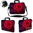 thumbnail image 2 of LSS 13.3 inch Laptop Sleeve Bag Notebook with Pocket, Soft Handle & Removable Shoulder Strap for 12" 12.1" 13" 13.3" - Pink Rose Floral Flower, 2 of 3