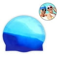 thumbnail image 1 of Gorros de natación de silicona, 1 paquete, gorro de natación duradero y cómodo para adultos, elastomérico para mujer, hombre, pelo corto, pelo largo Fokelyi 221409-3, 1 of 9