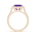 thumbnail image 2 of ANGARA Natural 4.3 Ct. Amethyst with Diamond Halo Ring in 14K Rose Gold for Women (Ring Size: 3), 2 of 10