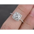 thumbnail image 3 of 1.50 Carat Halo Moissanite and Moissanite Engagement Ring with 18k Gold Plating, 3 of 6