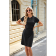thumbnail image 7 of Round Neck Short Sleeve Dress Black S, 7 of 7