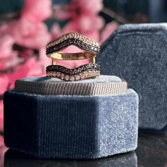 1.20Ct Brown and White Diamond Ring Enhancer Wrap- Engagement Ring Guard