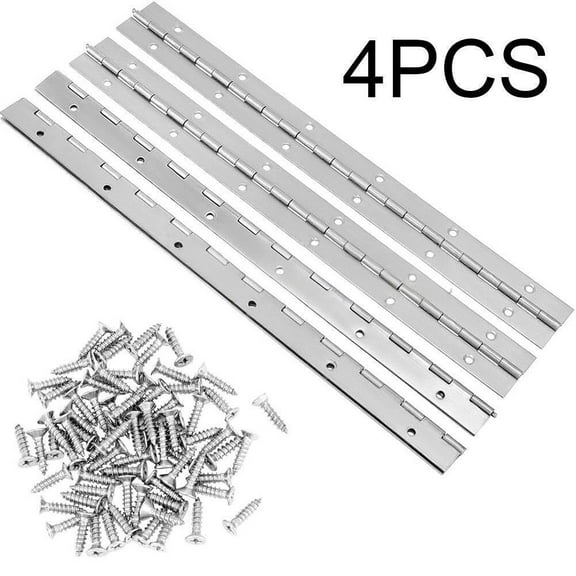 4x Piano Hinges Replacement 304 Stainless Steel Continuous Hinges with Screws