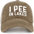 thumbnail image 1 of I Pee in Lakes Trucker Hat Women Vintage Mesh Hats for Fall, 1 of 8