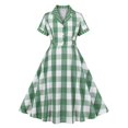 thumbnail image 2 of Vestido de Verano para las Mujeres a Medida Cuello Correas de Corbata Inferior Espalda Vestido de Rejilla Poliéster, Estilo Retro para el Uso Casual Y de Fiesta, 2 of 9