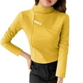 thumbnail image 4 of Ltctricy Women's Plus Size Thermal Shirts Fleece Warm Long Sleeve Turtleneck Base Layer Tops Soft Casual Undershirts(Yellow,X-Large), 4 of 6