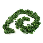 Unique Bargains Wedding Party Green Plastic Simulated Vine Plant Leaves