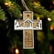 thumbnail image 1 of Ofertas navideñas de ELEVENTIME hoy, adorno navideño con forma de cruz, colgante de madera con escrituras, decoración para árbol de Navidad, adornos colgantes para fiestas, decoración DIY, 1 of 8