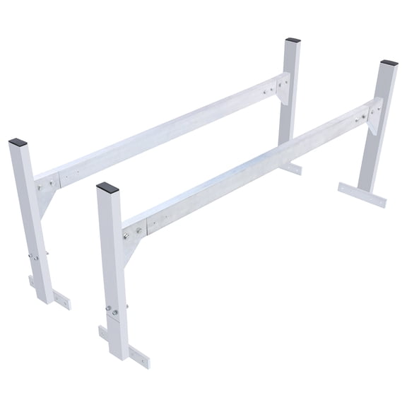 KFFKFF 2 Bars Van Roof Ladder Rack 400 lbs Adjustable 51.2" to 81.1" Aluminum Alloy