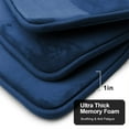 thumbnail image 4 of Semfri 3-Piece Bathroom Rug Set Velvet Memory Foam Bath Mat and Contour Rug Absorbent Fast Drying Navy Blue, 4 of 8
