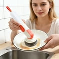 thumbnail image 1 of Long Handle Detachable Soap Dispensing Dish Brush Multipurpose Kitchen Scrubber With Refillable Feature For Daily Cleaning, 1 of 3