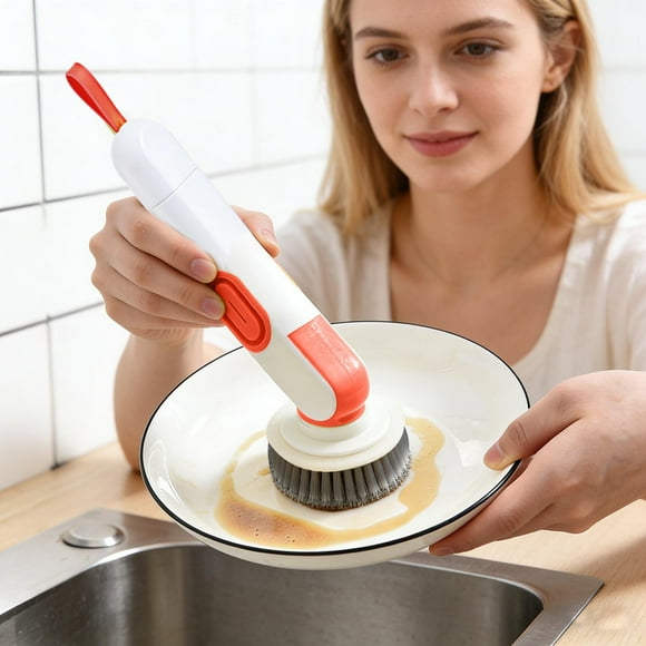 Product Category Cleaning Brush 2 Soap Dispensing Dish Brush with Detachable Scrub and Long Handle for Efficient Kitchen Cleaning Refillable Solution Multipurpose Daily Dishwashing for Home