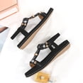 thumbnail image 5 of Mepaouo Womens Summer Dressy Sandals Bohemian Elastic Ankle Strap Beach Walking Flat Shoes Size 7-10, 5 of 5