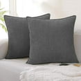 thumbnail image 5 of 18x18 Pillow Covers Set of 2 Charcoal Gray Chevron Pattern / Soft Cozy Chenille Cushion Covers, 5 of 6
