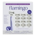 thumbnail image 1 of Flamingo Rasoirs pour Femmes, 1 Manche de Rasoir pour Femmes (Lilas), 13 Recharges de Rasoir à Cinq Lames, et 1 Support de Douche, 1 of 9