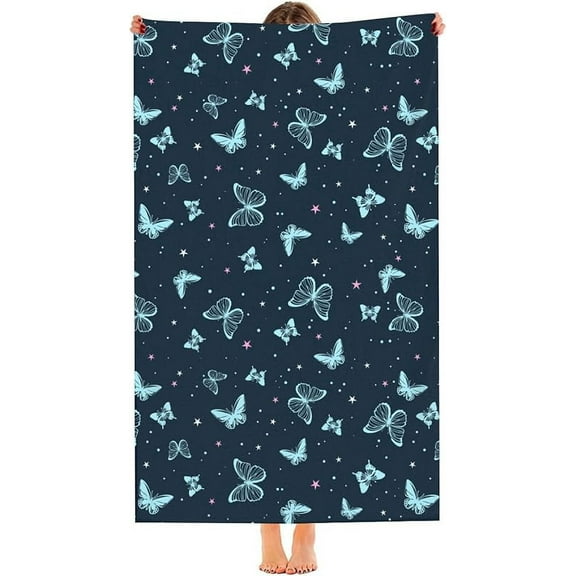 Butterfly Beach Towel Oversized Quick Dry Bath Towels Gift Thick Sand Free Beach Towels for Kids Adult Travel Pool Swimming Camping