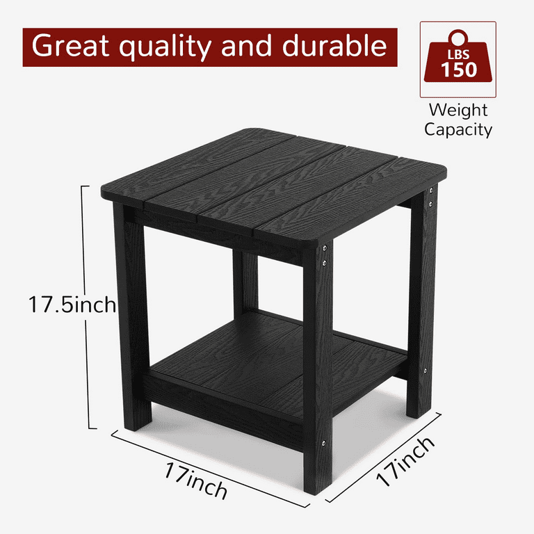 Stoog Garden Side Table Patio 2 Tier End Table for Adirondack