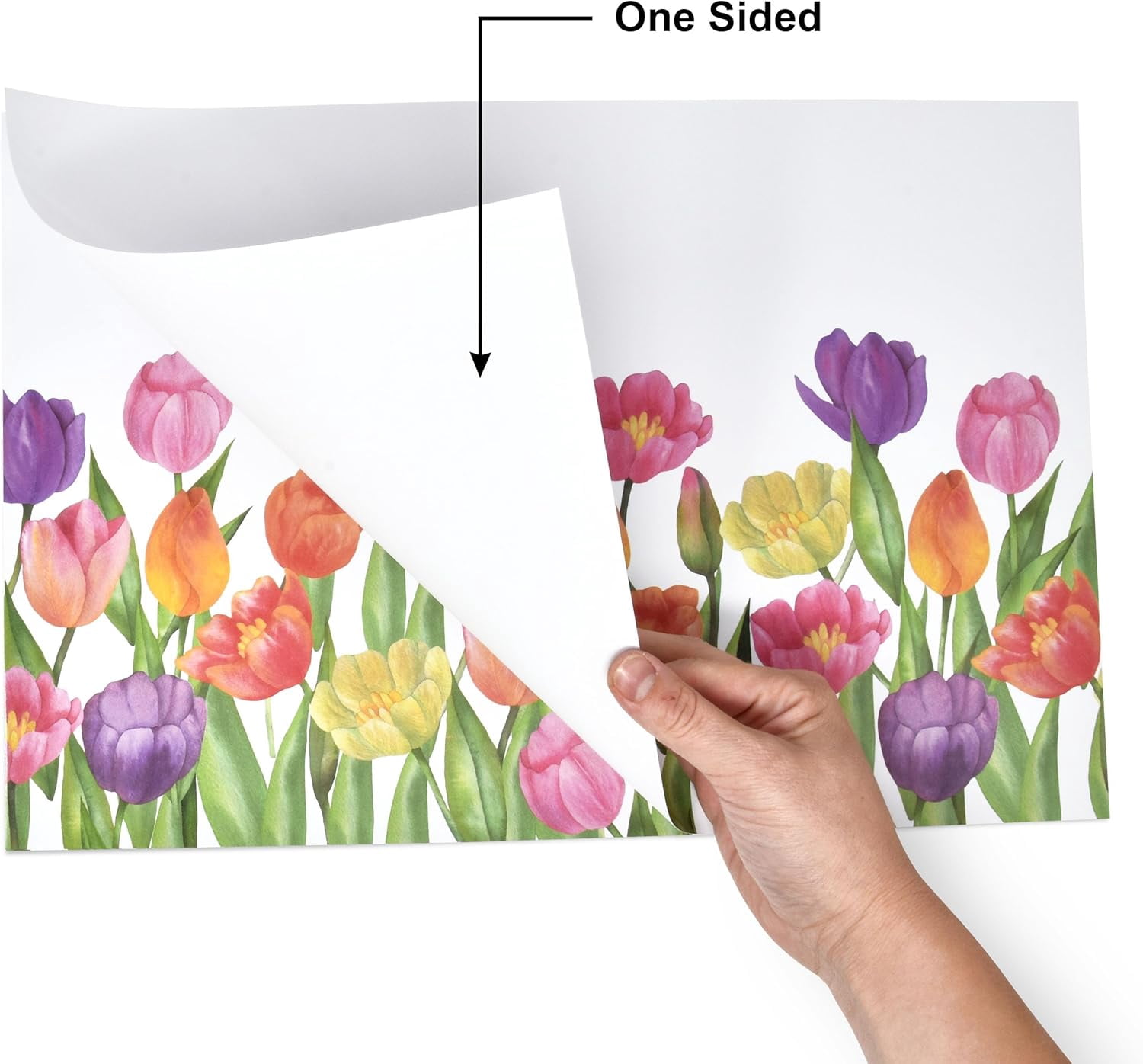 Gift Boutique 50 Pcs Disposable Watercolor Tulip Paper Place Mats, 11" x 17" Rectangle Tulips Flower Coated Placemat for Spring Summer Floral Table Setting Party Supplies
