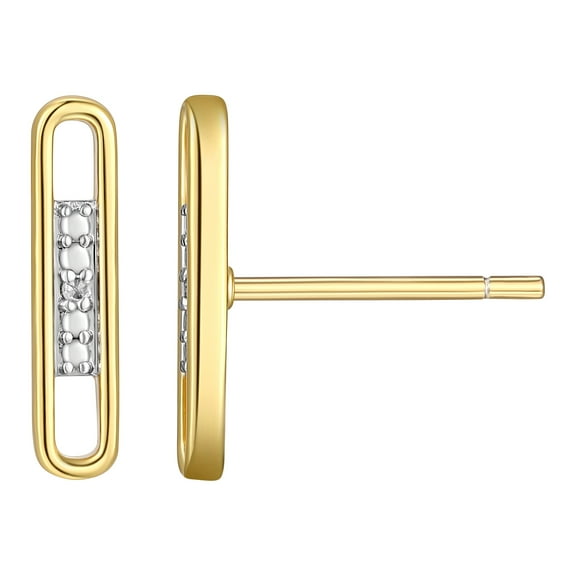 Forever Facets Diamond Accent Bar Earrings