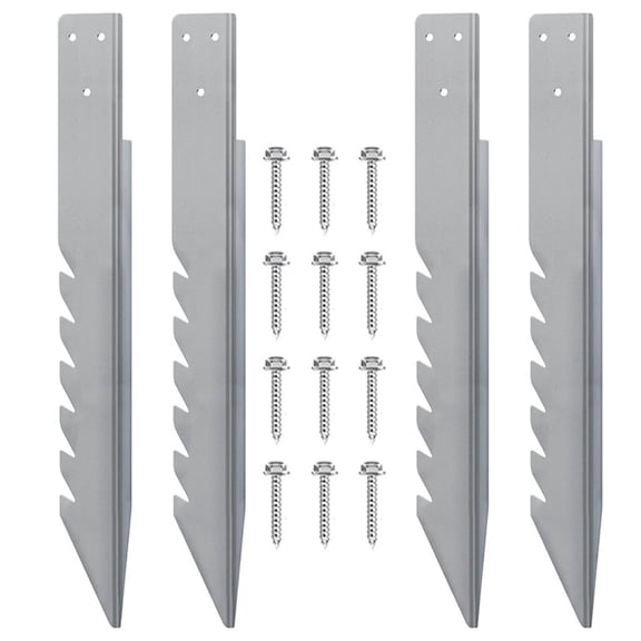 4Pcs Fence Post Anchors Ground Spikes Metal Powder Heavy Duty Mailbox Post Anchors Wooden Post Fences Repairing
