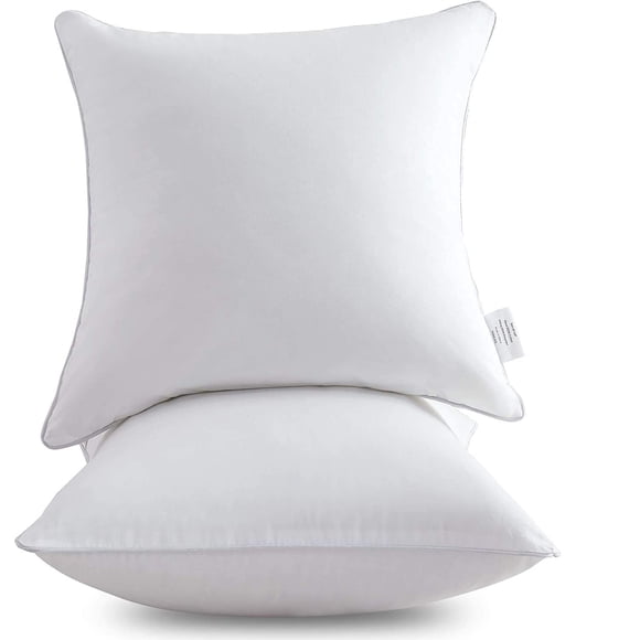 Leeden Insertos de almohada de 22 x 22 (juego de 2) - Insertos de almohada con funda 100% algodón - Insertos de almohada de sofá interior cuadrados de 22 pulgadas - Par de insertos de almohada decorat