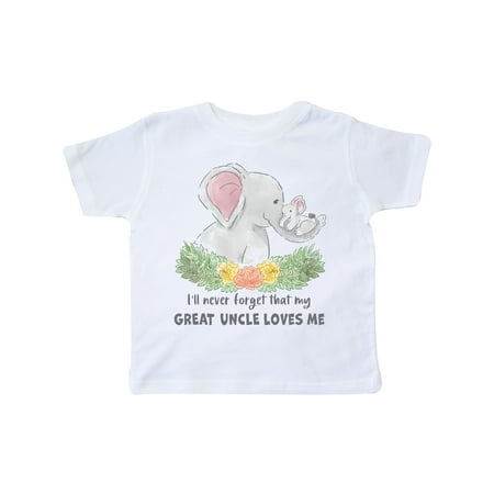 

Inktastic I ll Never Forget That My Great Uncle Loves Me Cute Elephant Gift Toddler Boy or Toddler Girl T-Shirt