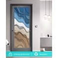 thumbnail image 5 of Window Privacy Film Blue Brown Striped Stained Glass Window Film Decorative Sun Block Window Cover Modern Gradient Abstract Waves Window Clings Static Adhesive Sticker for Bathroom 19.6"x39.3", 5 of 7