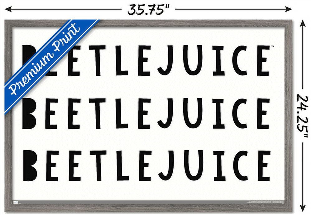 Beetlejuice - Phrase Wall Poster, 22.375" x 34", Framed