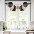 thumbnail image 2 of Valances for Windows Abstract Art Black Gold Circle Moon Stripe Mottled Geometric Valance Rod Pocket Window Treatments Curtains for Kitchen Small Windows Living Room Bedroom Bathroom, 60"x18", 2 of 7
