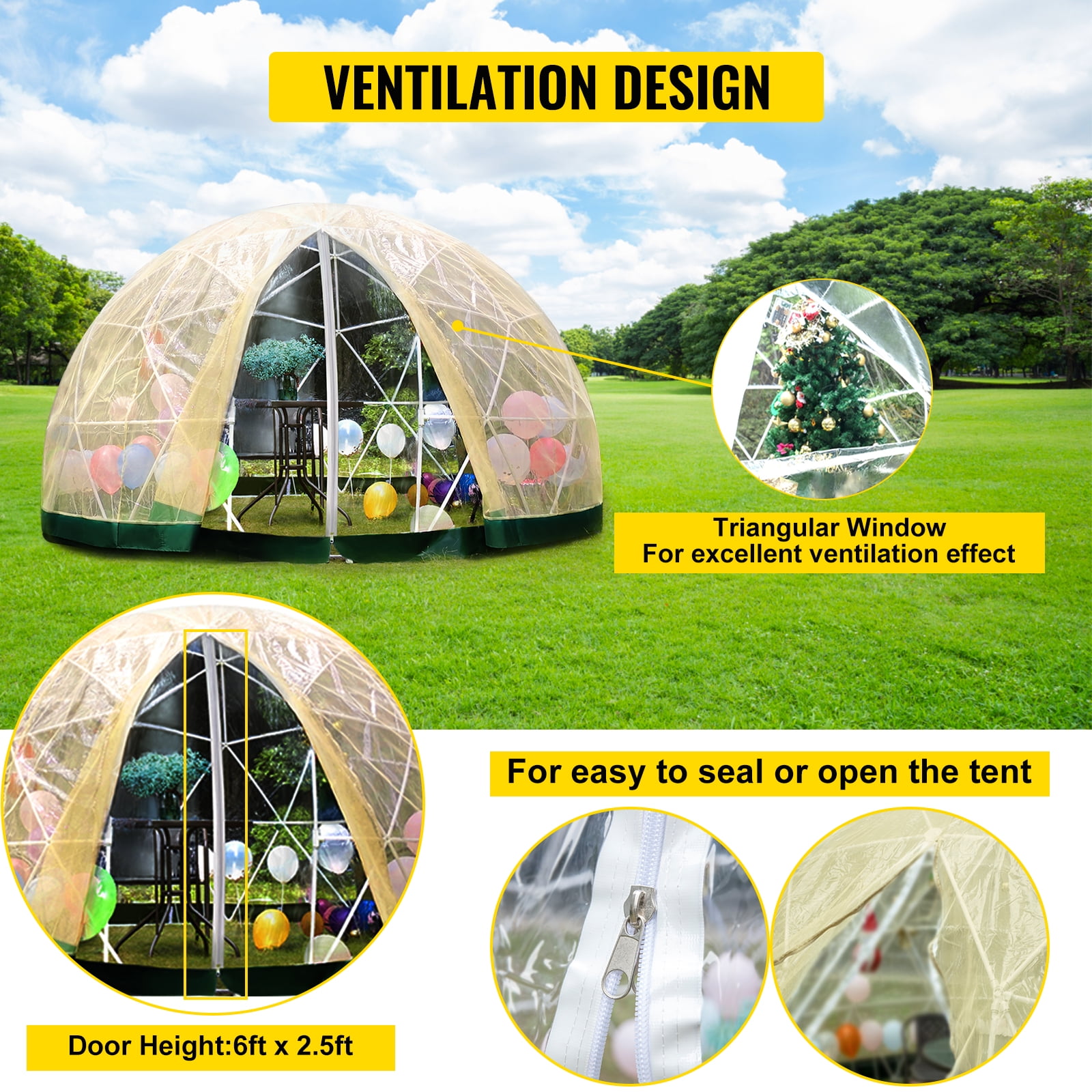 VEVOR Garden Dome with PVC Cover and Mesh Cover - Geodesic Dome - On Sale -  Bed Bath & Beyond - 37838454