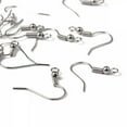 thumbnail image 2 of U8MO 2000pcs Platinum Tone Brass Earring Hooks w/ Ball Ends Earwire Nickel Free 18mm, 2 of 3