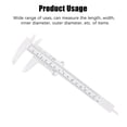 thumbnail image 2 of DIY 150mm Vernier Caliper Plastic Mini Multi Function Ruler; Plastic Sliding Ruler Dial Gauge Dual Scale Accurate Measuring Tool Woodworking Model White, 2 of 9