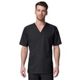 thumbnail image 1 of Maevn 5308 Mesh Panel 3-Pocket V-Neck Top Black S, 1 of 2