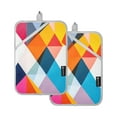 thumbnail image 7 of Yayeee Pot Holders Kitchen Heat Resistant with Pocket 7"x9.8" Cotton Oven Cooking Hot Pads, Colorful Triangles, 7 of 7