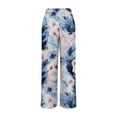 thumbnail image 4 of Styesk Pantalon Femme Mode Imprimé Taille Élastique Cordon Grand Jambe Long, 4 of 5