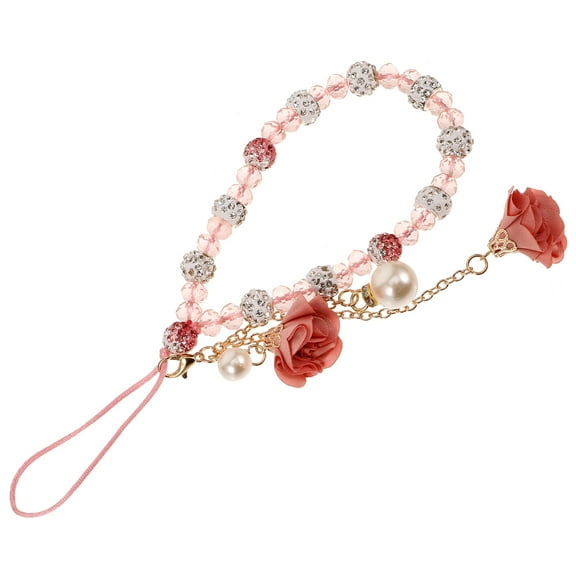 HEMOTON  Wrist Strap Lanyard Gypsum Flower Mobile Phone Chain Ladies