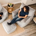 thumbnail image 6 of Big Joe Imperial Lounger Foam Filled Bean Bag Armchair with Removable Cover, Gray Plush, Soft Polyester, 4 feet Big, 6 of 9