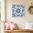 thumbnail image 6 of Canvas Wall Art, Blue Floral Framed Canvas Prints for Bedroom Office, Ethnic Boho Botanical Geometric Art Large Gallery Wrapped Wall Decor for Home Office, Gifts, 16"x16" Ship Next Day, 6 of 9
