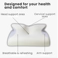 thumbnail image 3 of BKWL Ergonomic Cervical Neck Pillow for Pain Relief - Hospitality Collection, Support for Head, Neck, and Shoulders, 3 of 7