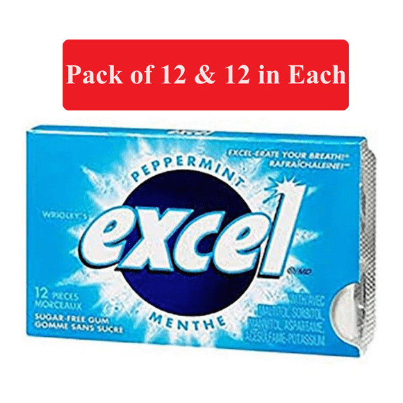 EXCEL GUM - PEPPERMINT 12 in Each - Pack of 12