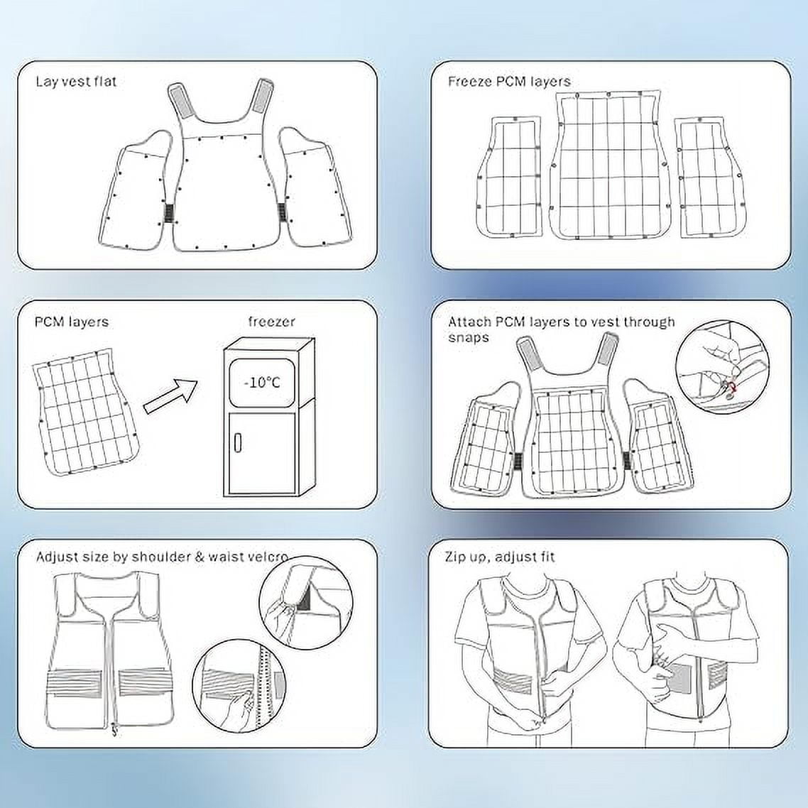 Phase Change Cooling Vest by Icy Wrap for Men & Women, Hot Weather, Ice Reflective Vest with 30 PCS Ice Packs, High Tech Phase Change PCM material, stays cold for 5-10 hrs.