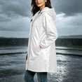 thumbnail image 6 of Stamzod Rain Coats for Women Lightweight Long Sleeve Hooded Long Rain Jacket Waterproof Windbreaker Outerwear with Pockets White XL, 6 of 10