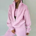 thumbnail image 5 of Lumtrix Women 2 Piece Outfits Sweatsuit Oversized Half Zip Sweatshirt Wide Leg Sweatpant Casual Lounge Matching Set Tracksuit Pink S, 5 of 5