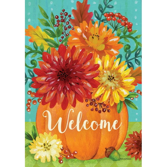 Pumpkin  Mums 4676 Decorative Flag