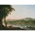 thumbnail image 2 of Jacob More 14x11 Gold Ornate Wood Frame and Double Matted Museum Art Print Titled - A Distant View of Rome Across the Tiber (circa 1774), 2 of 4