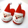 thumbnail image 1 of Pantuflas de algodón con todo incluido de dibujos animados, festivas, rojas, cálidas, antideslizantes, de algodón, para el hogar, pantuflas navideñas para personas mayores con todo incluido, 1 of 6