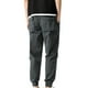 thumbnail image 3 of Pantalones largos de moda para hombre, casuales, de color sólido, con cremallera, bolsillos, cuerda elástica, pantalones casuales para hombre., 3 of 4