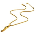 thumbnail image 4 of Jewmon Italian Horn Necklace 18K Gold Plated Lucky Cornicello Charm Pendant Chain Talisman Jewelry Fathers Day Jewelry Gifts for Dad, 4 of 9